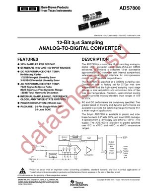 ADS7800JU datasheet  